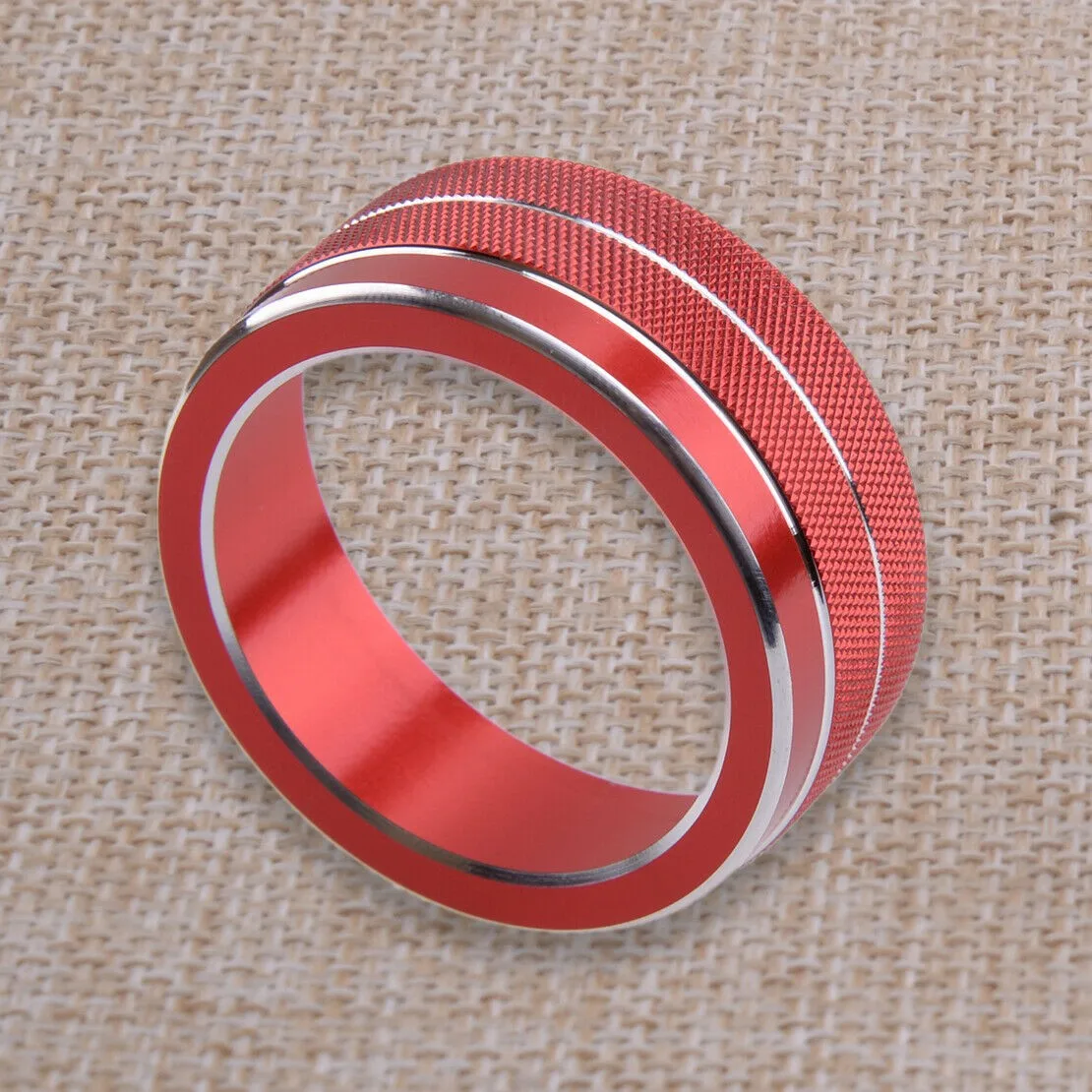 

Front Multimedia Decor Ring Interior Knob Red Trim Vehicle 1 PC 4.3 Cm
