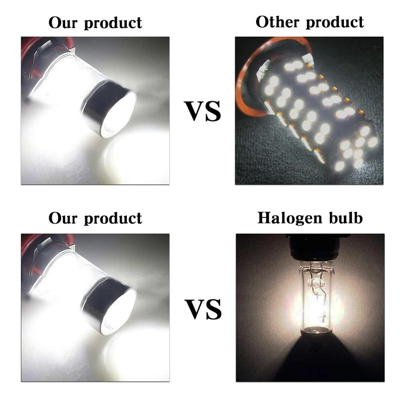 

2x Car Fog Lamp H8 H11 Led HB4 9006 Fog Lights Bulb 3030 20SMD 1200LM Driving Running Light