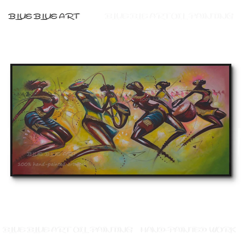 Ручная роспись африканские искусства африканское племя женщина танцы и игра