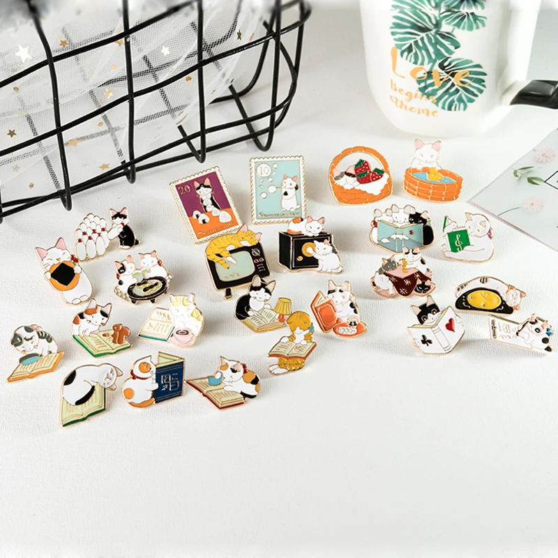 Эмалевые Броши с изображением животных из мультфильмов дурацких кошек ювелирных