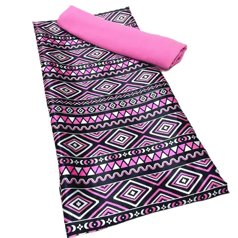 Новый дизайн имитация воска шифоновая ткань с принтом 4 ярда + атласная шелковая 2