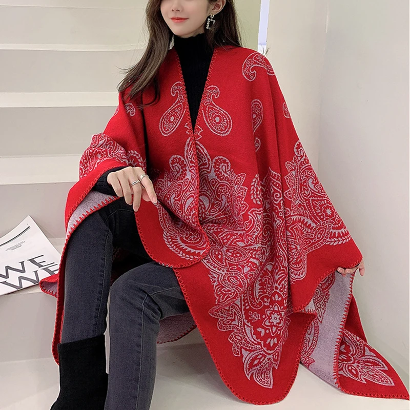 Новинка зимняя накидка-пончо легкие мягкие теплые накидки модная шаль