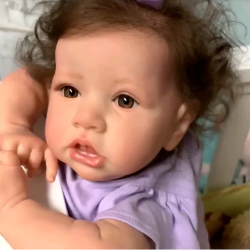55 см Reborn Baby Dolls силиконовые куклы для новорожденных реалистичные с кривым