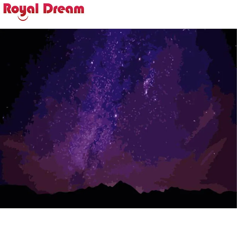 

Purple Milky Way DIY Painting By Numbers Kits Coloring Paint By Numbers Modern Wall Art Picture Gift