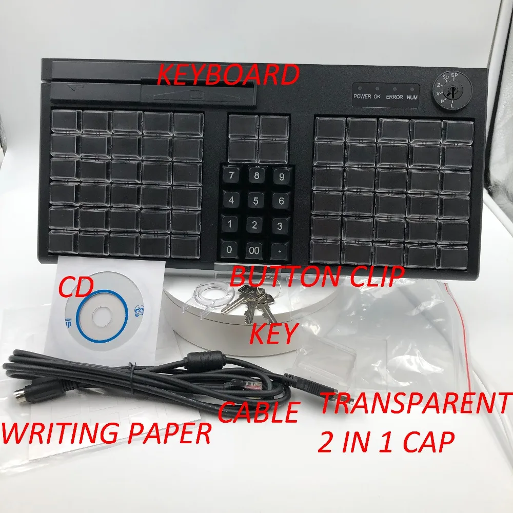 KB76 POS клавиатура на европейском рынке 76 ключей хороший дизайн считыватель магнитных карт программирующая клавиатура