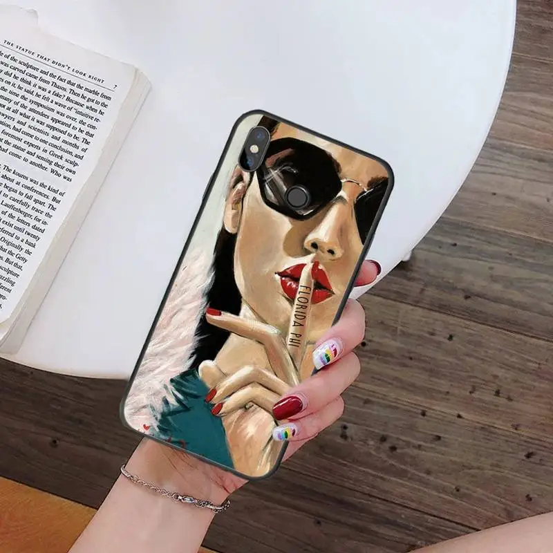

Oil painting style sexy fashion women Phone Case For Xiaomi Redmi 7 9t 9se k20 mi8 max3 lite 9 note 8 9s 10 pro Soft Silicone