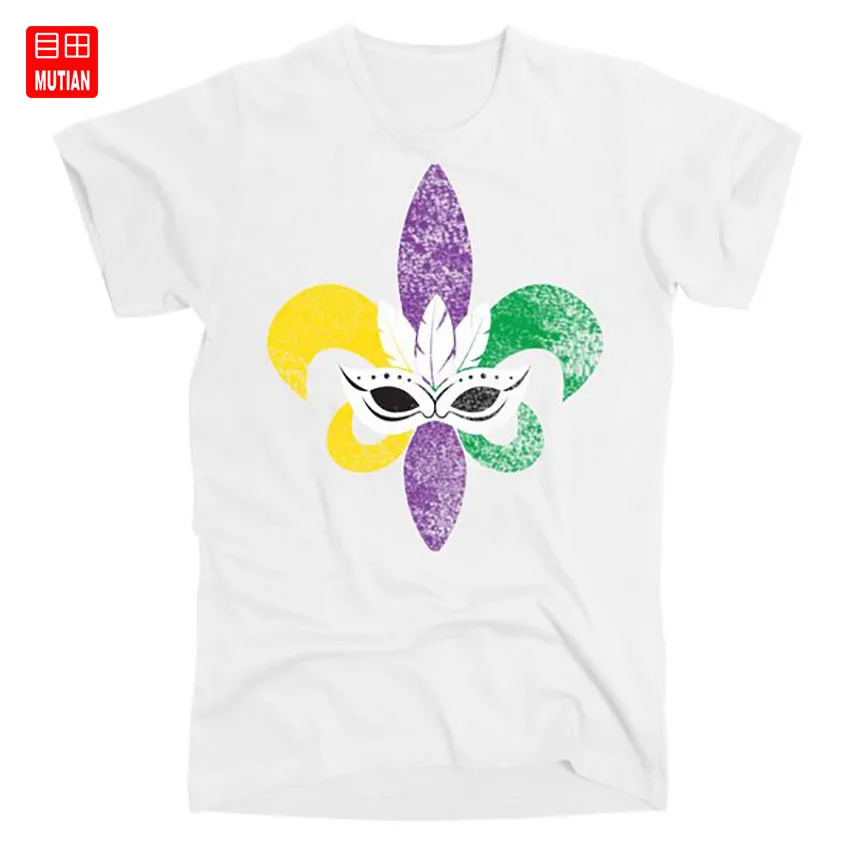 Марди Гра маска Лопата Футболка Новый Орлеан праздновать Праздник Вечеринка