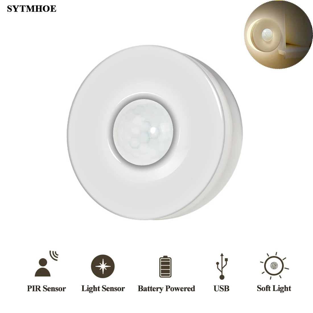 

Wireless Led Puck Lights Pir Motion Sensor Cabinet Kitchen Cupboard Counter Lights Battery Under Cabinet Lighting Closet Light