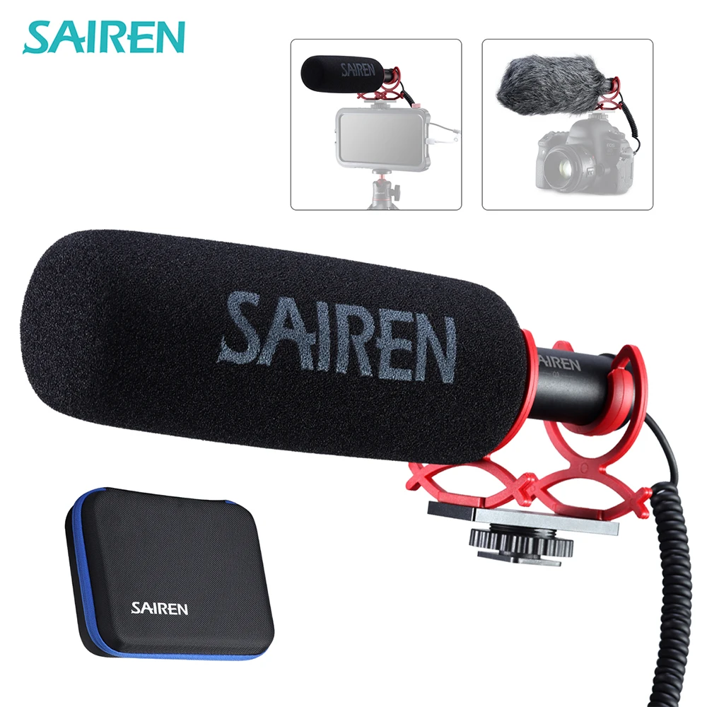 

Суперкардиоидный конденсаторный микрофон SAIREN Q3, микрофон для интервью, 3,5 мм, подключи и работай для смартфонов iPhone, Android, DSLR-камер