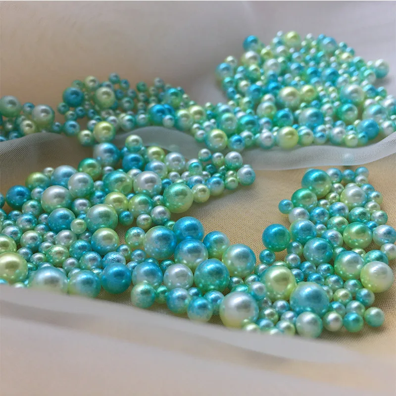 Круглые бусины из АБС-пластика без отверстий с натуральным жемчугом разные