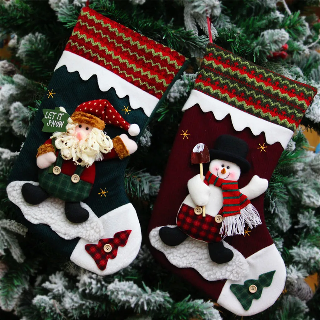 Рождественский чулок мини носок Санта Клаус Конфета Подарочная сумка