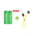 Оригинальная Аккумуляторная батарея AA 1,5 в, МВтч, литиевая аккумуляторная батарея с USB-кабелем Micro USB для быстрой зарядки, 2 шт.