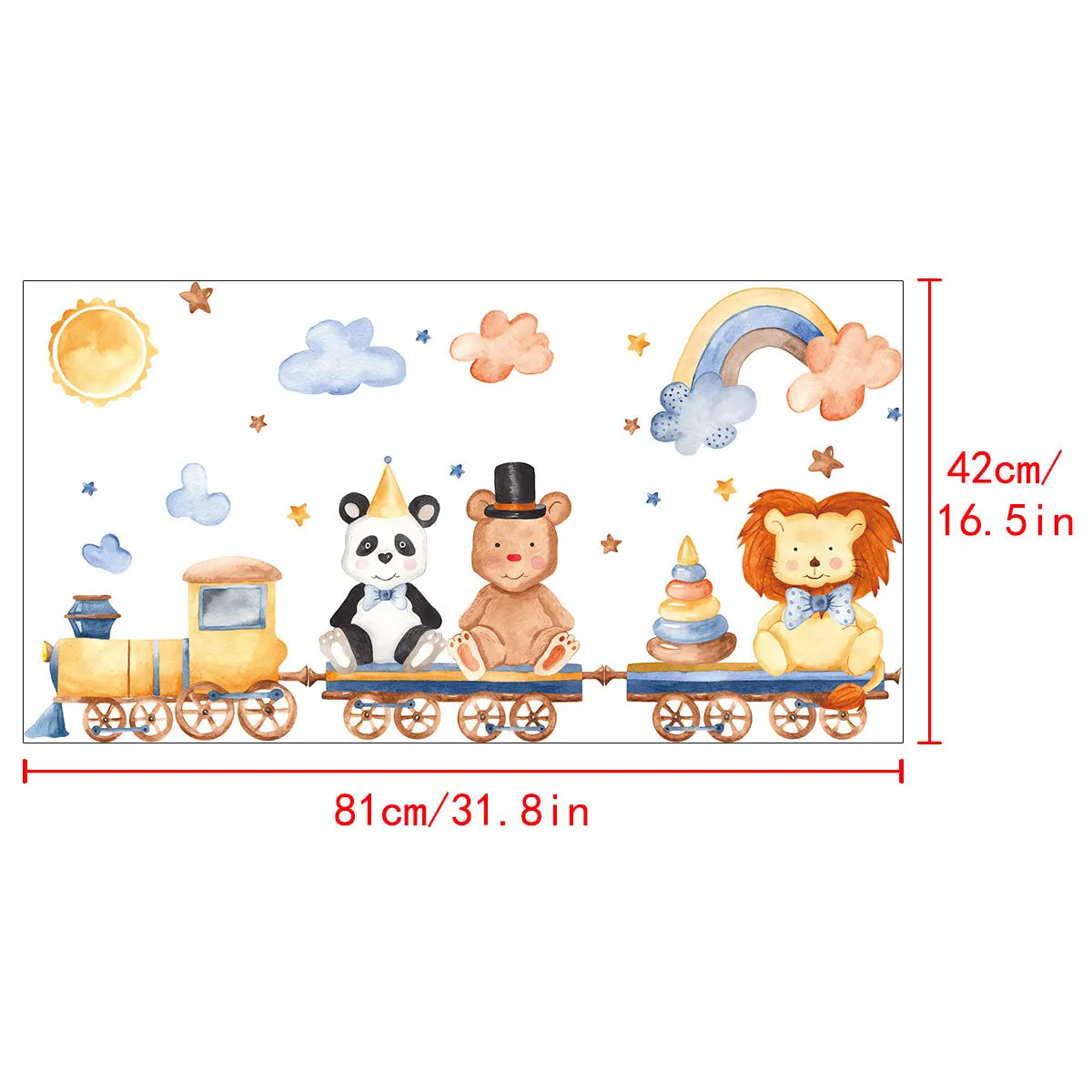Креативная настенная наклейка со шлейфом и животными для гостиной спальни