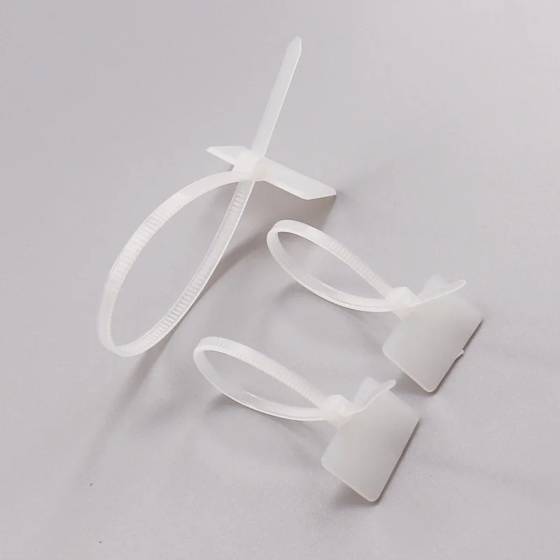 

100pcs/lot Nylon Outer Sign Type Cable Tie Seal Mark Mark Tie Line Control Line Label Tie 4*200mm