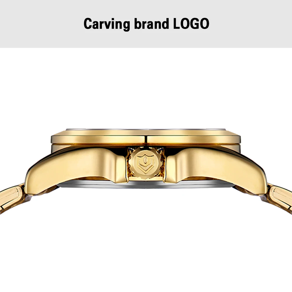 ВАЙДЕ Логотип Мужчины Наручные Часы Черный Нержавеющая Сталь Ремешок Кварцевые