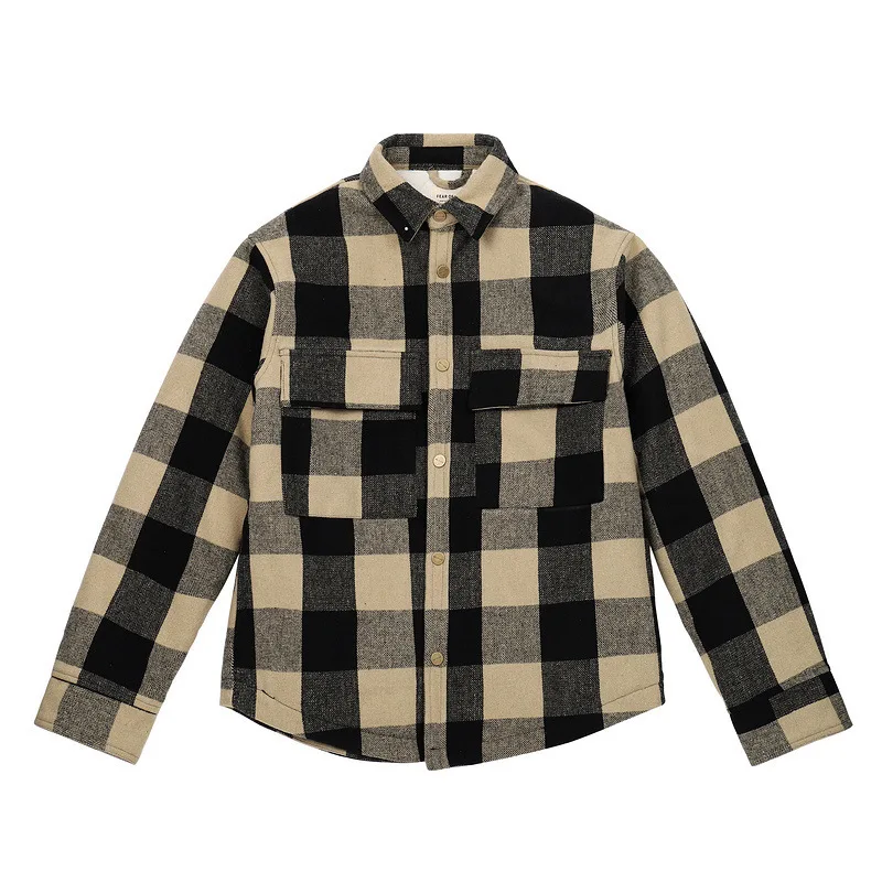 

Autumn and winter new fog fashion men's season 6 main line high street Plaid Shirt Jacket