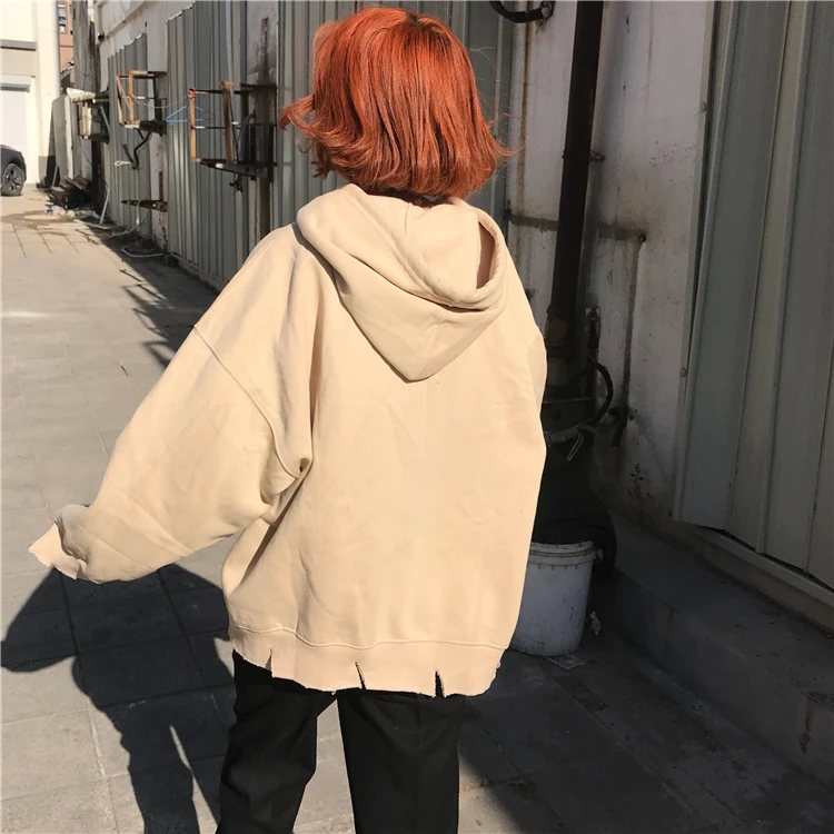 Harajuku толстовки с капюшоном и буквенным принтом, Зимние Повседневные флисовые толстовки с капюшоном большого размера, женское плотное пальто, студенческие пуловеры с длинным рукавом