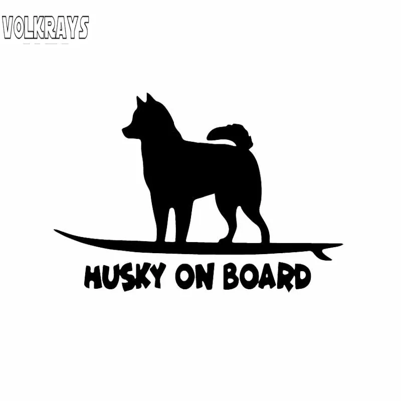 

Забавные автомобильные наклейки Volkrays, наклейки Хаски на борту, аксессуары для собак, Светоотражающие Водонепроницаемые солнцезащитные вин...