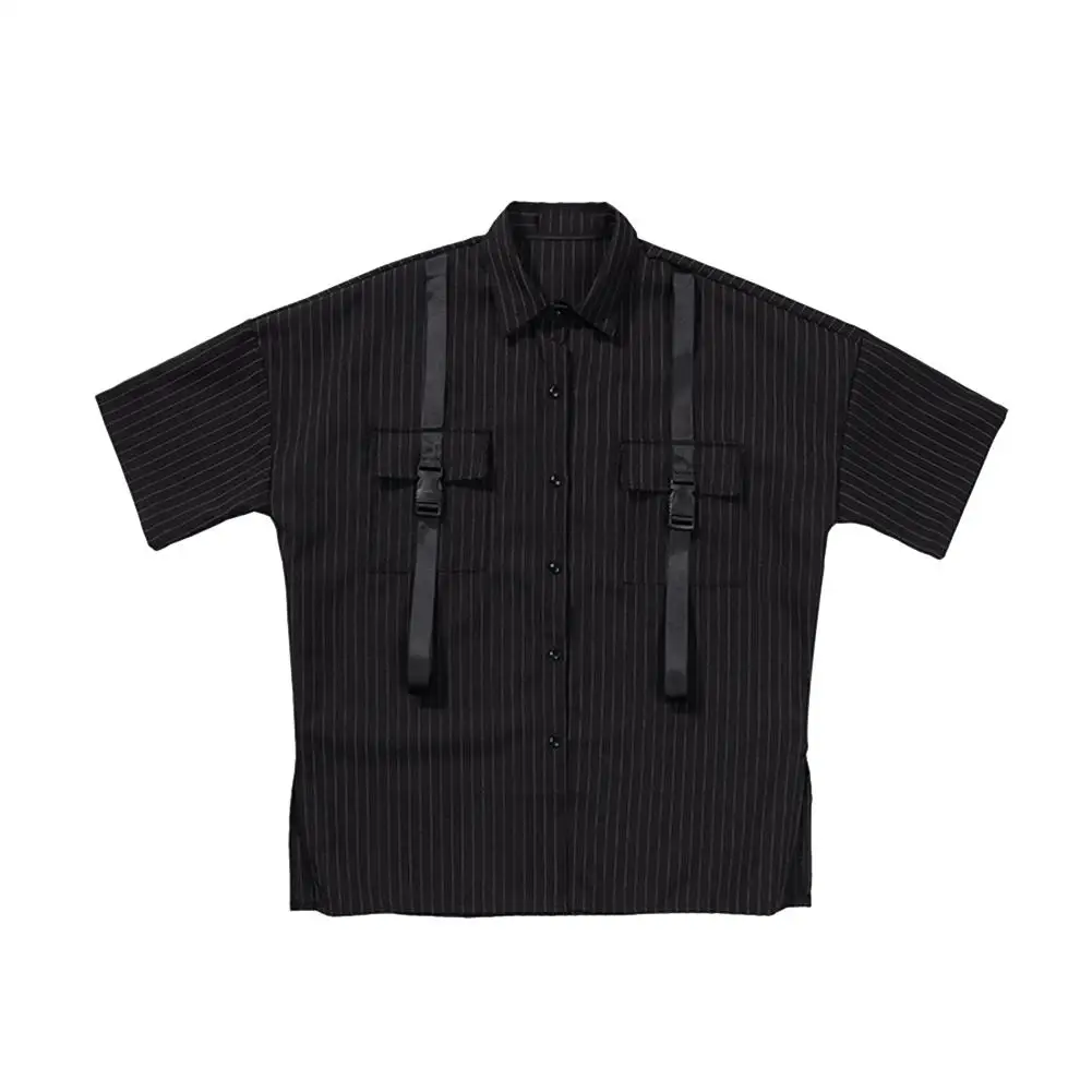 

Men Summer Casual Stripe Short Sleeve Shirt Loose Straight Shorts Pants Suit Open Stitch Short Sleeve Shirt Fashion Shorts Sets