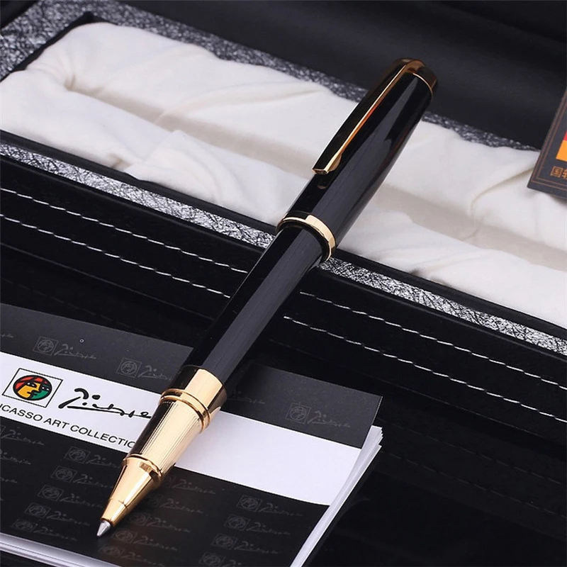 

Picasso 918 Noble Pimio Dreamy Polka Black With Gold Clip Roller Ball Pen For Male And Female Business Office Gift Pen