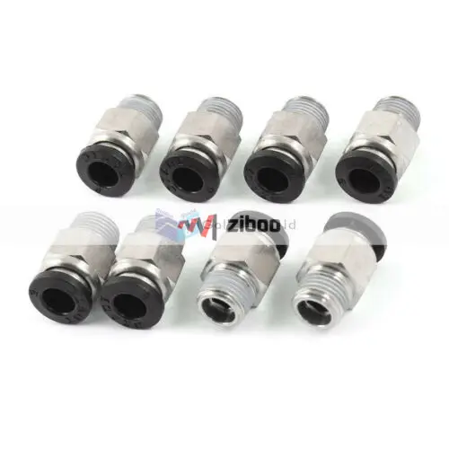 

8Pcs 6mm Tube Pneumatic Straight Quick Coupling 1/8" PT Thread Brass Fittings