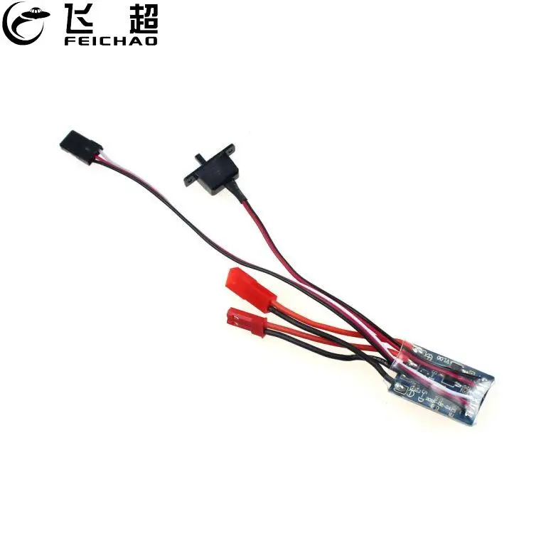Щеточный контроллер скорости двигателя с тормозом/без тормоза для радиоуправляемого автомобиля лодки FEICHAO 10A ESC 1/16 1/18 1/24