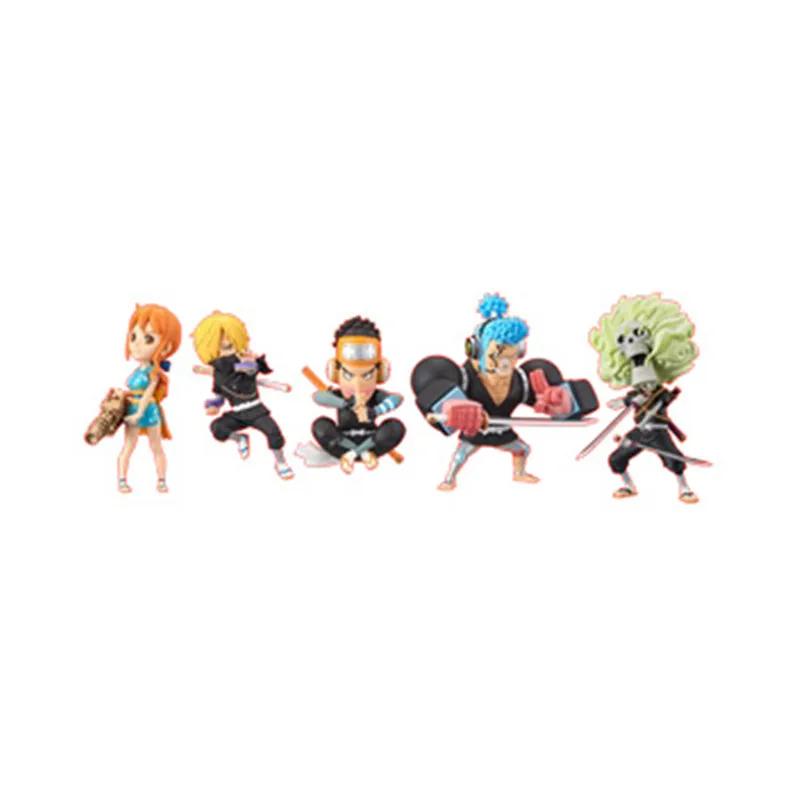 

One Piece Anime Figure Nami Usopp Sanji Brook Franky Figural Figurine Q Version Random Figure Models One Piece Collection Toys