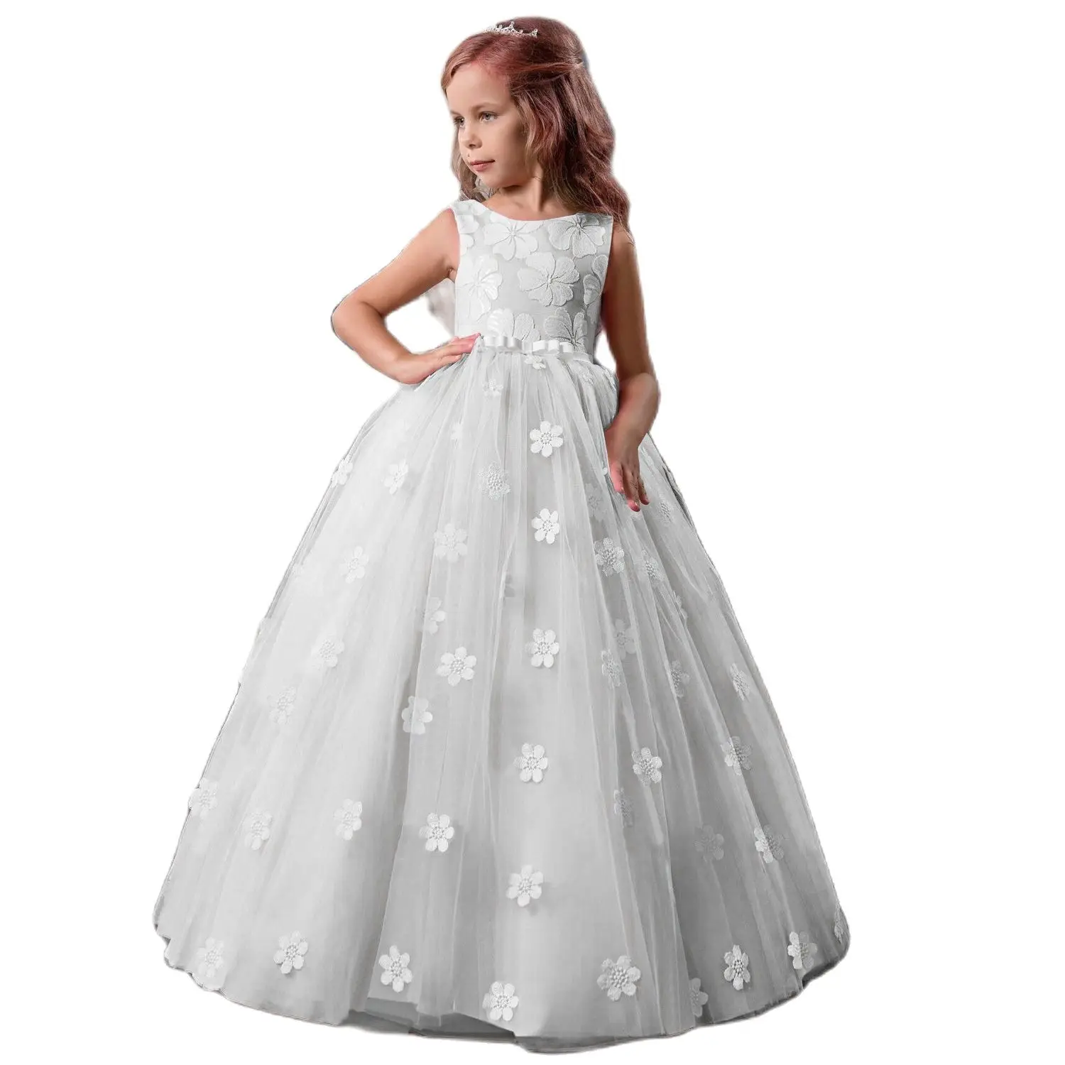 Disney Princess Dress For Girls Wedding Purple Tulle Lace Long Girl Party Pageant Bridesmaids Formal Gown Teen | Детская одежда и