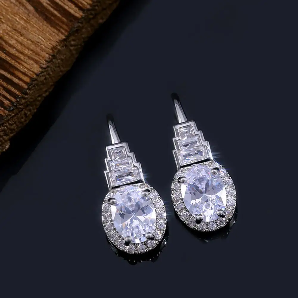 

Fashion Women Pagoda Cubic Zircon Dangle Eardrop Hook Earrings Jewelry Gift