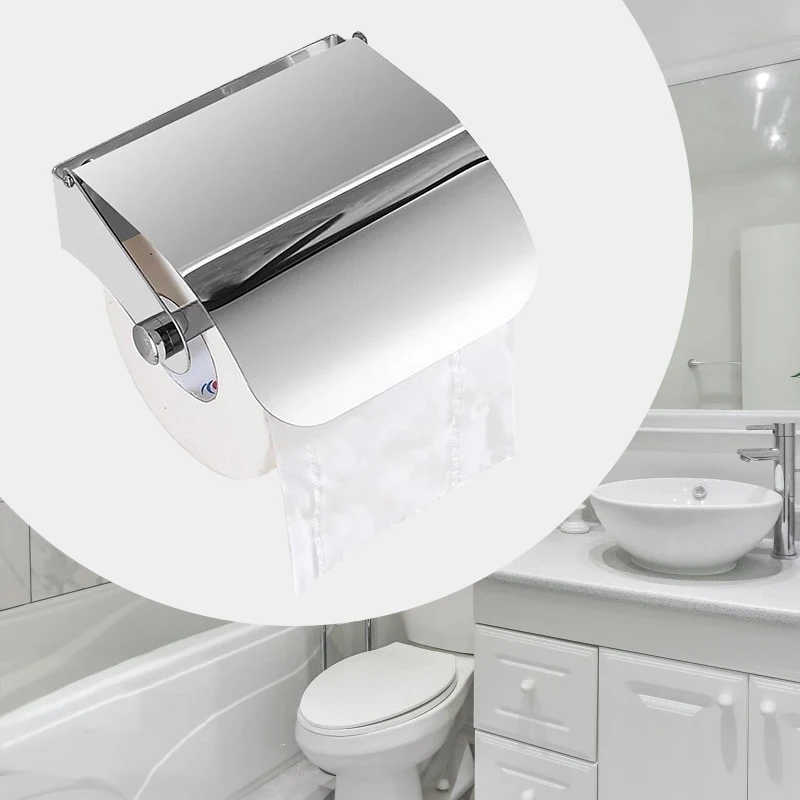 

1x Wall Mount Toilet Roll Paper Holder Stainless Steel Toilet Paper Roll Holder Tissue Holder Bathroom Accessories Rack Holders