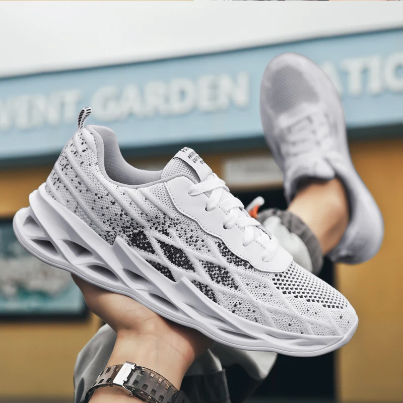 JIEMIAO Fashion Men Sneakers Comfortable Breathable Sport Shoes Outdoor Non-slip Wear-resistant Casual Running Shoes Size 39-46