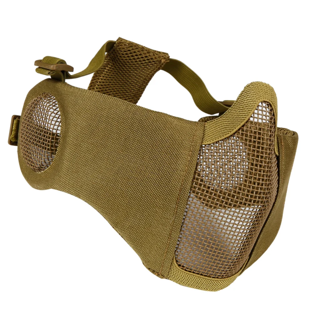 

Airsoft and Paintball CS Foldable Half Face Low-carbon Steel Mesh Style Comfortable Adjustable Protective Mask