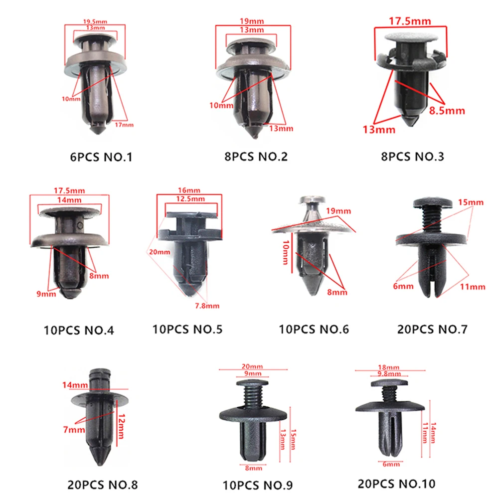 260 шт. разнообразные крепежные зажимы для бампера|Клипсы и авто| |