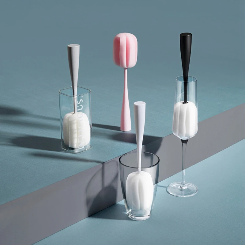 

1pcs Long Handle Cup Brush Sponge Bottle Cleaning Brush Baby Children Milk Feeding Bottle Nipple Cleaning Scrubber Brushes
