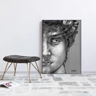 Современный пластырь, скульптура, холст, картина, черно-белые плакаты и печать, фигурка Давида, Настенная картина для гостиной, спальни