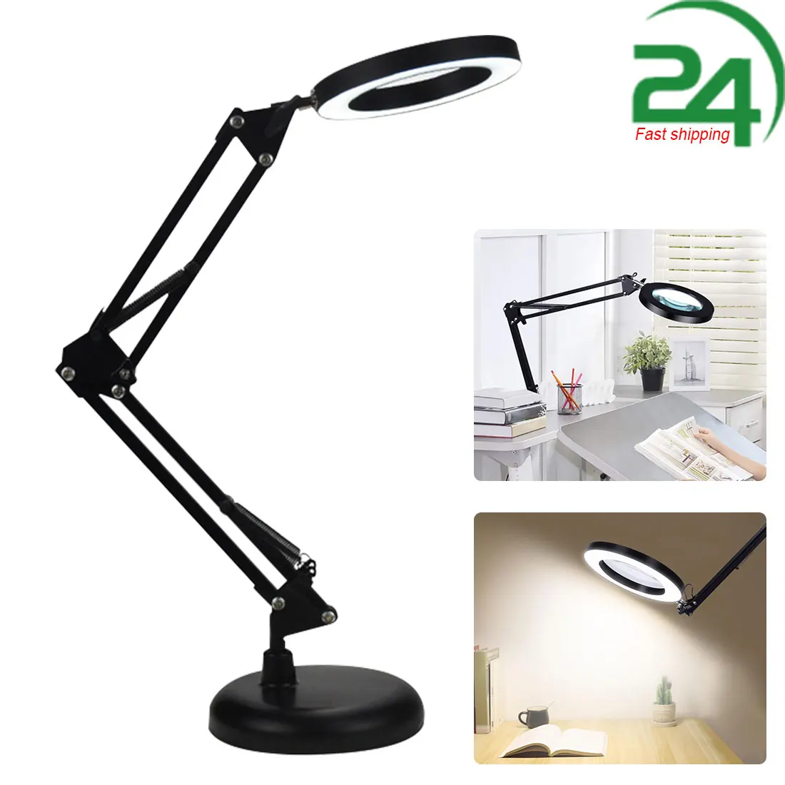 

5X Illuminated Magnifier USB 3 Colors LED Magnifying Glass for Soldering Iron Repair/Table Lamp/Skincare Beauty Tool