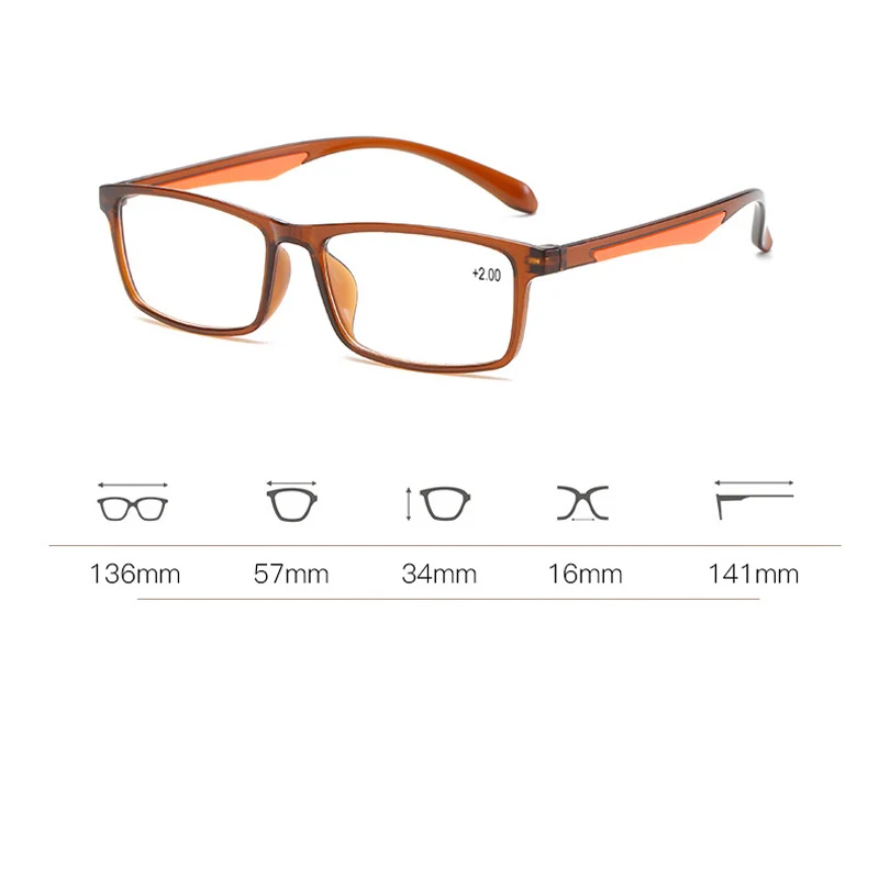 

seemfly TR90 Ultra-Light Reading Glasses Woman Men Clear HD Lens Presbyopia Eyeglasses Diopter +1.0 1.5 2.0 2.5 3.0 3.5 4.0