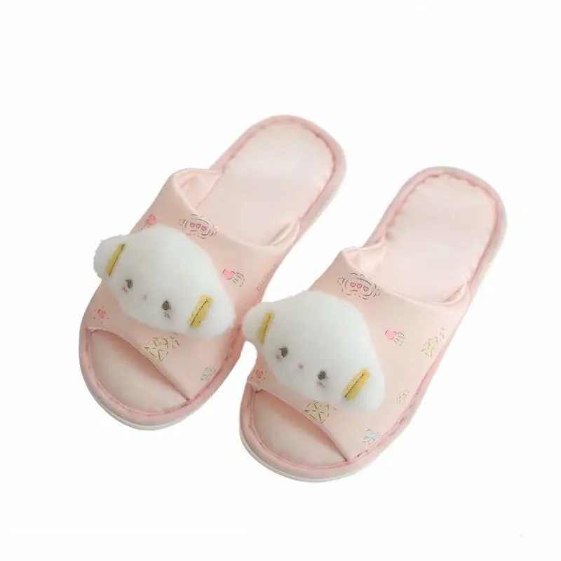 Millffy/милые белые шлепанцы собаки Женские домашние тапочки Нескользящие мягкие