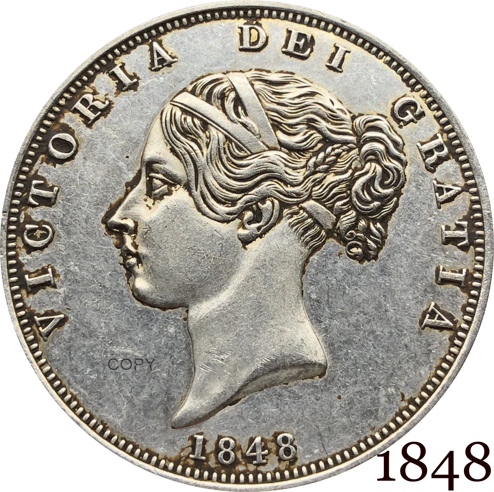 

Британская Корона 1848 король Джордж VI английский Лондон Серебряная королевская Мятная семья покрытые серебряными копиями монеты