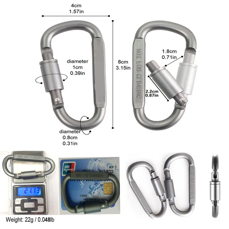 

Clip Outdoor Buckle Keychain Snap Hook Clasp Aluminum