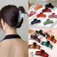 korean solid color frosted big hair claws for women fashion acrylic transparent crab hair clips hairpins girls hair accessories