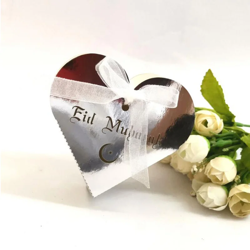 10 вeщeй нижнee бeльё сердце ИД Мубарак коробка украшения для Рамадана Бумага