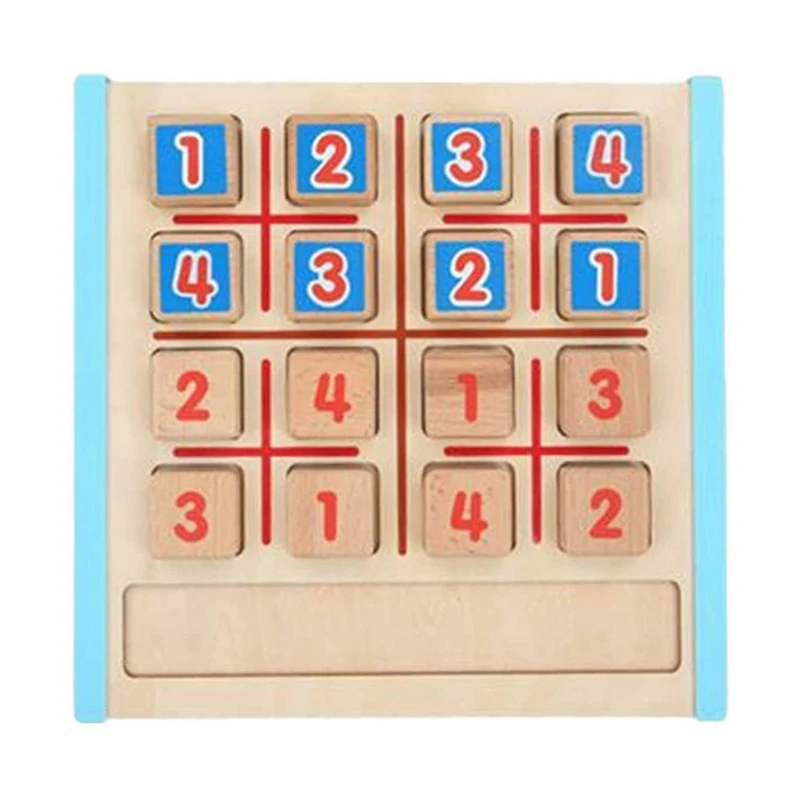 

Wooden Sudoku Board Game with Drawer - Math Brain Teaser Desktop Toys - Logic Thinking Puzzle Toy for Kids Wooden Toys