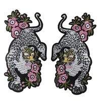 1 set floral leopard embroideried sew on iron on patches for clothes jacket flower animal embroidery appliques diy 2019 new