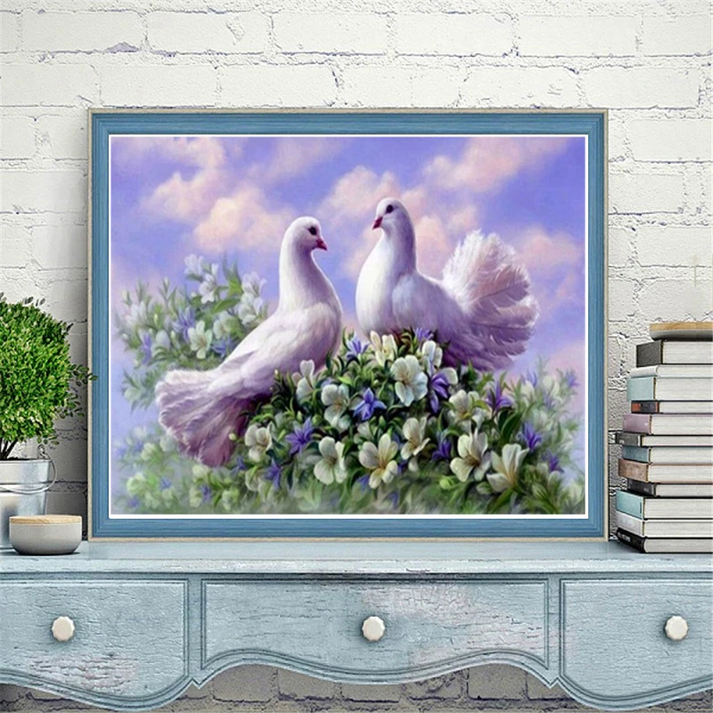 Хит продаж алмазная 5D Вышивка сделай сам животное пара голубей живопись