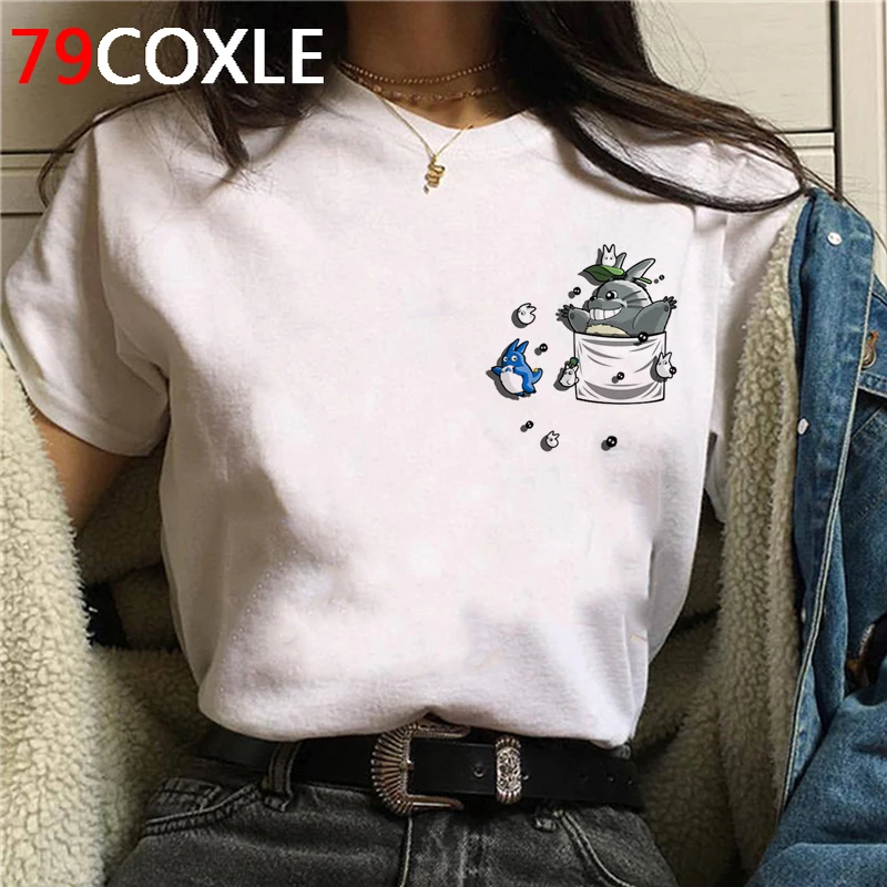 Studio Ghibli Тоторо Harajuku футболка женская Kawaii смешные футболки с героями мультфильмов