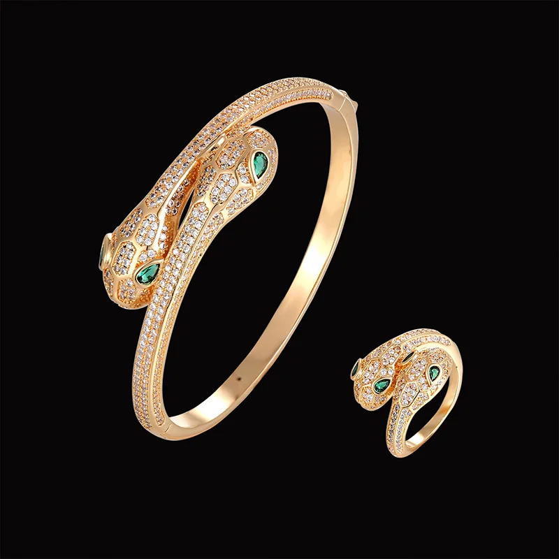 Fateama роскошный спасательный Браслет в виде животного змеиный браслет с кольцом