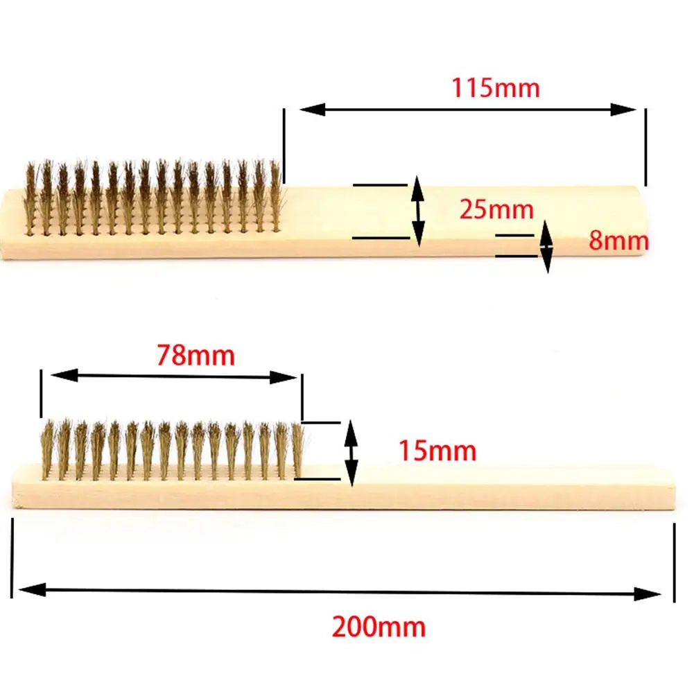 Щетка с деревянной ручкой и медным покрытием для промышленных устройств 1 шт. 6x16