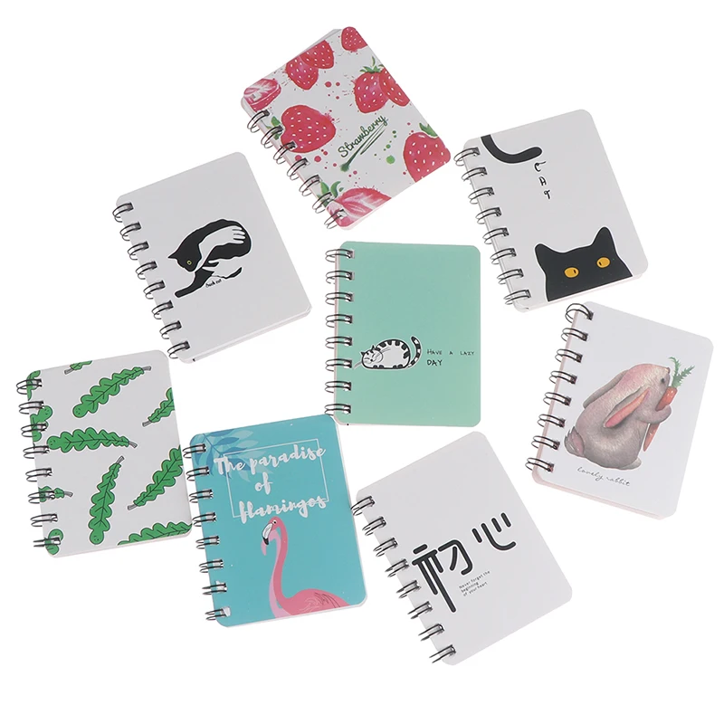 Новый мультяшный портативный мини-блокнот в катушке твердая обложка милая