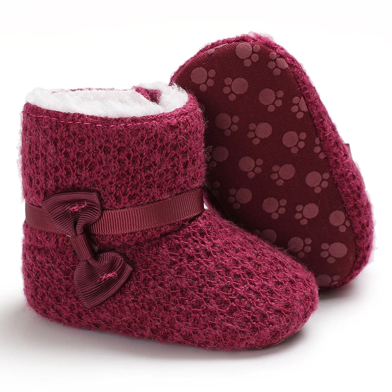 Обувь для новорожденных девочек Зимняя обувь малышей с мягкой подошвой